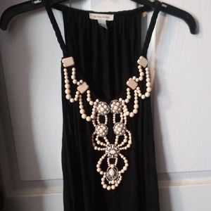 Boston Proper Stone Beaded Embellished Tank Top